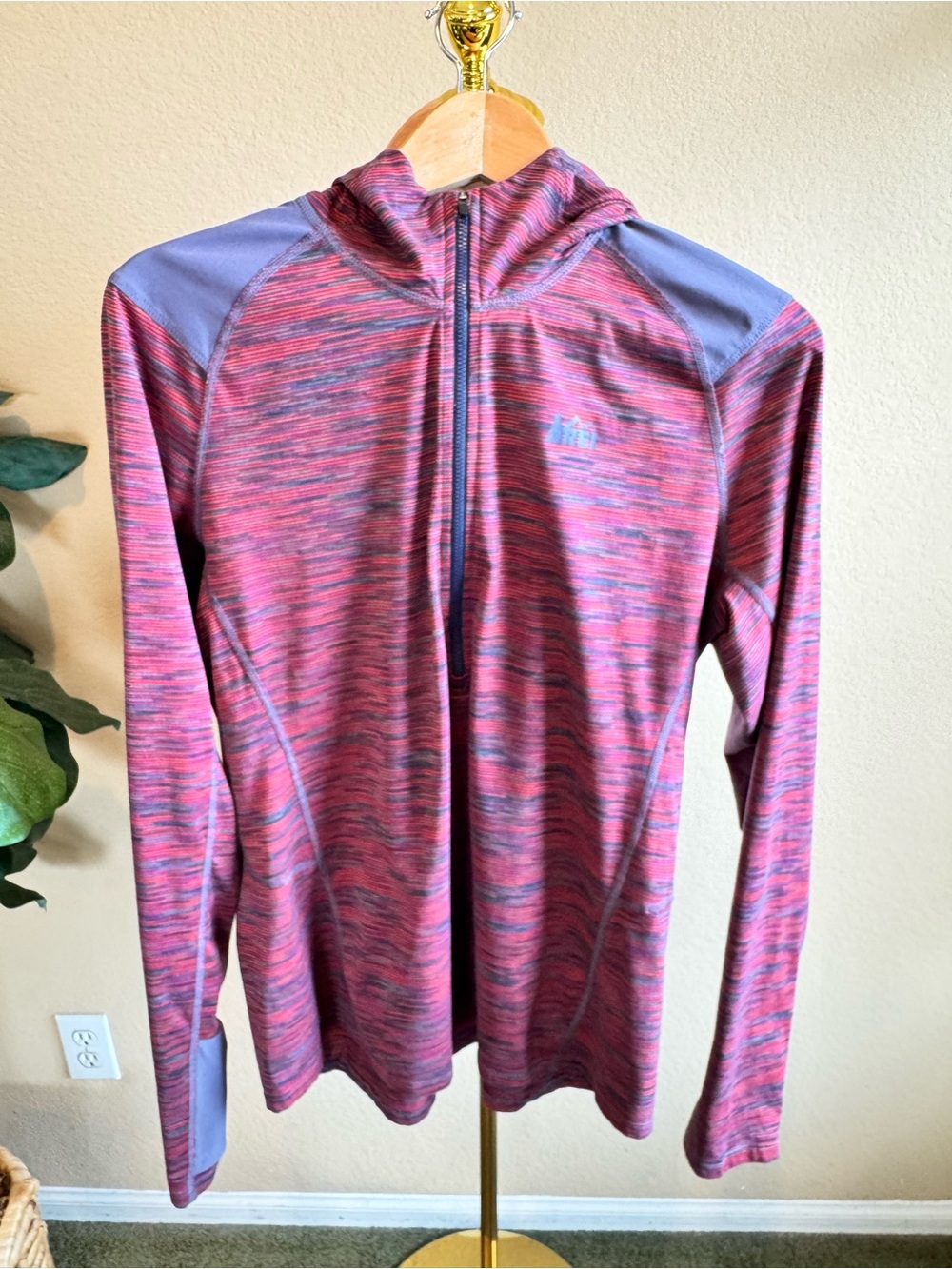 REI Co-op Screeline Hoodie Women's XL Hiking Outdoors Half Zip Performance Hike